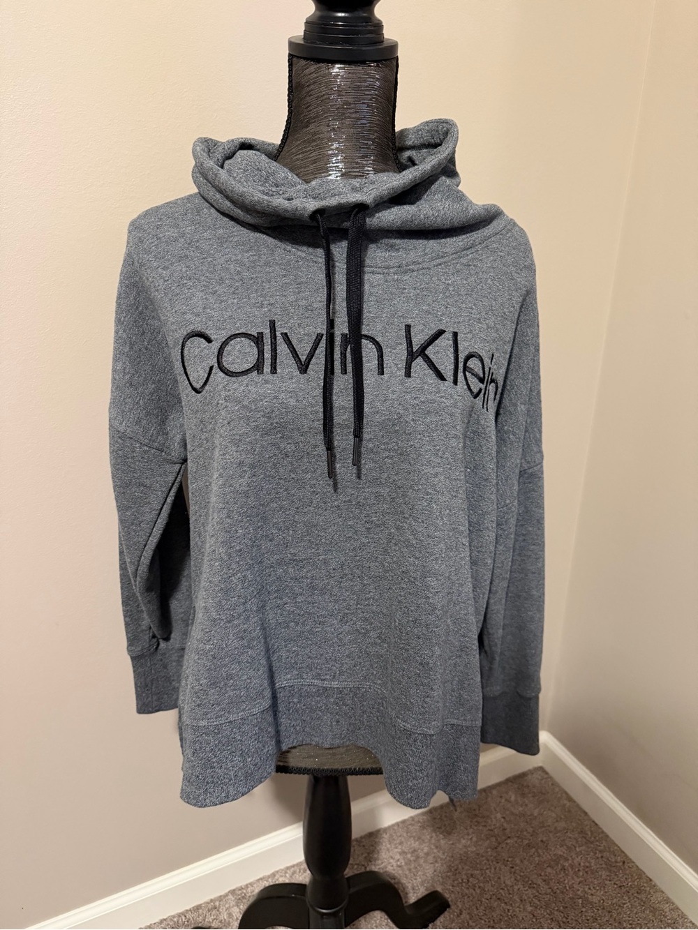 Calvin Klein Gray Logo Hoodie Sweatshirt